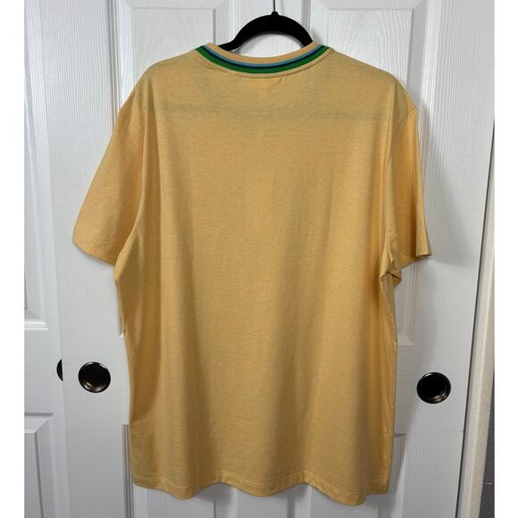 Lacoste Men's Crew Neck Striped Cotton T-Shirt Yellow Size XXL NWT Regular Fit - Picture 3 of 8